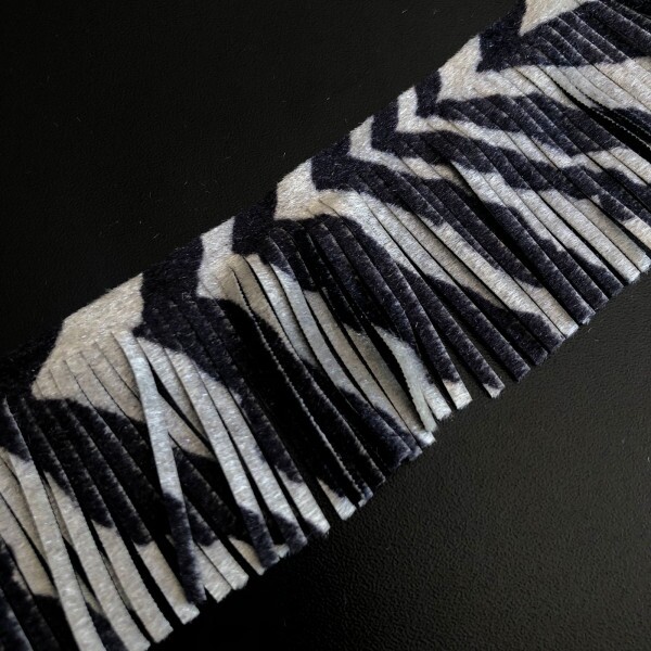Franja Camurça - Zebra - 5 cm 